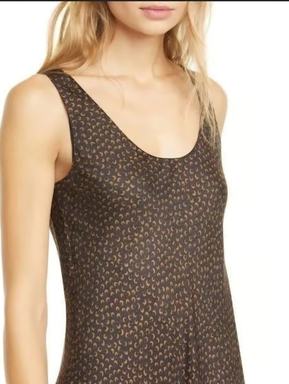 Vince Black and Mustard Crescent Print Tank